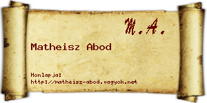 Matheisz Abod névjegykártya
